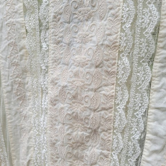 GORGEOUS Lace Open Back Cottagecore Shabby Chic Cream Boho Blouse Believe Anthro - Picture 7 of 10